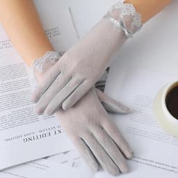 Summer Women Sexy Lace Thin Sunscreen Touch Screen Gloves Soft Ice Silk Skid Driving Anti-UV Elegant Female Outdoor Gloves