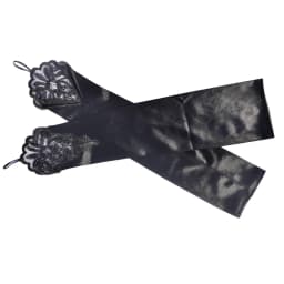 Vintage 1920s Fingerless Lace Sequins Satin Party Gloves Costume Accessories Stretch Opera Black Women Long Gloves