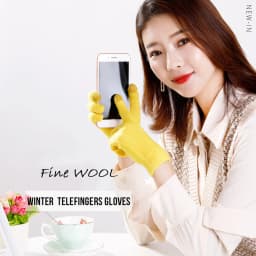 Women Winter Wool Touchscreen Gloves Knitting Warm Telefingers Gloves Outdoor Gloves Warm Female Lovely Driver Sport Gloves