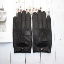 New Deerskin Gloves Men's Single-Skin Thin Hollow Breathable Leather Gloves for Drivers Driving Motorcycles and Riding