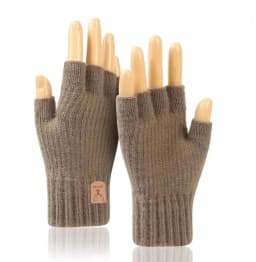 Women Men Short Outdoor Half Finger Gloves Fingerless Knit Wrist Spring Autumn Warm Stretch Work Cycling Accessories Gloves