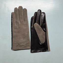 Real Sheepskin Gloves Women's Contrast Gloves One Size Fits All Wrist Soft And Skinny