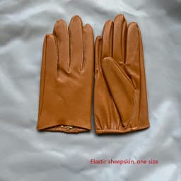 Real Sheepskin Gloves Women's Contrast Gloves One Size Fits All Wrist Soft And Skinny