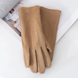 Fashion Style Plus Velvet Thicken Women Winter Keep Warm Touch Screen Suede Gloves Drive Cycling Personality Mittens
