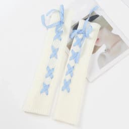 Women Knitted Arm Warmers Long Fingerless Gloves Winter Gothic Lolita Sweet Arm Sleeve Girls Y2K Classic Soft Mitten