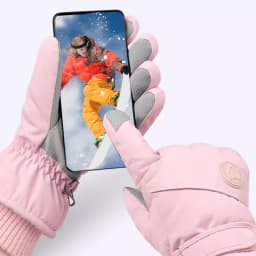 Ski gloves for winter women, outdoor cycling, windproof and cold proof with thick velvet insulation, anti slip touch screen glov