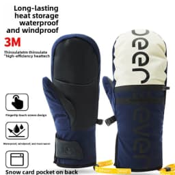 New Thinsulate Thermal Ski Gloves Winter Windproof Waterproof Snow Motorcycle Cycling Gloves with Free Waterproof Pouch