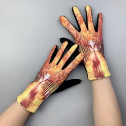 Winter Warm Van Gogh Oil Painting Gloves Fashion Retro Opera Performance Women Cycling Drive Touch Screen Full Finger Thicken