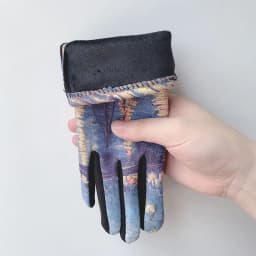 Winter Warm Van Gogh Oil Painting Gloves Fashion Retro Opera Performance Women Cycling Drive Touch Screen Full Finger Thicken