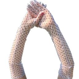 54cm Women Dot Mesh Retro Style Breathable Sexy Thin Long Gloves Etiquette Party Transparent Wedding Bride Model photography