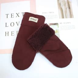 New Leather Women's Fur Gloves Winter Sheepskin Stitching Thick Warm Wool Lining Cold-Proof Mittens