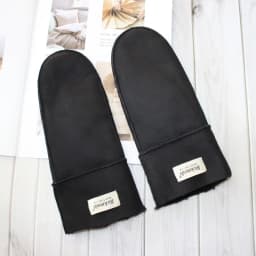 New Leather Women's Fur Gloves Winter Sheepskin Stitching Thick Warm Wool Lining Cold-Proof Mittens