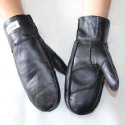 New Leather Women's Fur Gloves Winter Sheepskin Stitching Thick Warm Wool Lining Cold-Proof Mittens