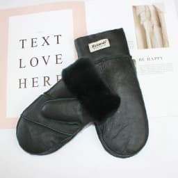 New Leather Women's Fur Gloves Winter Sheepskin Stitching Thick Warm Wool Lining Cold-Proof Mittens