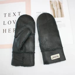 New Leather Women's Fur Gloves Winter Sheepskin Stitching Thick Warm Wool Lining Cold-Proof Mittens