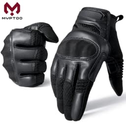 Tactical Full Finger Gloves PU Leather Sports Combat Outdoor Hunting Shooting Cycling Touch Screen Anti-Skid Protective Gear Men