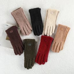 Winter Keep Warm Touch Screen Suede Gloves Women Fashion Elegant Personality Windproof Prevent Cold Add Velvet Thickened