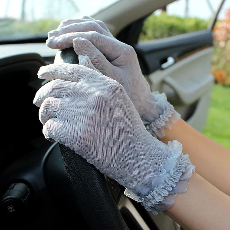 Party Sexy Women's High Quality Leopard Lace Gloves Summer Sunscreen Gloves Ceremony Women's Gloves Breathable Short Gloves