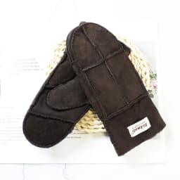Sheepskin Fur Gloves Women's Winter Cold Warm Men's Leather Thicken Mittens Hand Sewn Black Sheepskin Wool