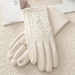Winter Women Fashion Elegant Hot Diamond Suede Touch Screen Warm Gloves Outdoor Cycling Drive Thickened Protection from cold