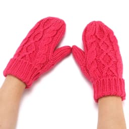Women Fashion Knit Twist Flowers Mittens Winter Female Halter Neck Thicken Warm Youth Full Finger Gloves Girls Gift Outdoor Ski