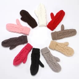 Women Fashion Knit Twist Flowers Mittens Winter Female Halter Neck Thicken Warm Youth Full Finger Gloves Girls Gift Outdoor Ski