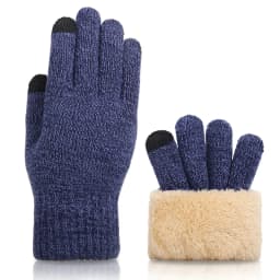 Winter New Man Keep Warm Touch Screen Plus Velvet Inside Thicken Knitting Gloves Wear-Resistant Anti-Slip Solid Fashion Male Sof