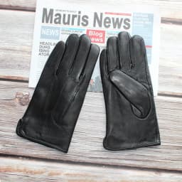 New Men's Sheepskin Gloves Classic Fashion Leather Gloves Wear-Resistant Winter Plus Velvet Warm Gloves