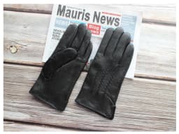 New Men's Sheepskin Gloves Classic Fashion Leather Gloves Wear-Resistant Winter Plus Velvet Warm Gloves