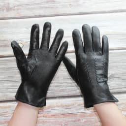 New Men's Sheepskin Gloves Classic Fashion Leather Gloves Wear-Resistant Winter Plus Velvet Warm Gloves