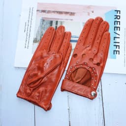 Women Fashion New Hollow Breathable High-Quality Goatskin Genuine Leather Outdoor Cycling Colorful Gloves Spring and Autumn
