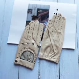 Women Fashion New Hollow Breathable High-Quality Goatskin Genuine Leather Outdoor Cycling Colorful Gloves Spring and Autumn