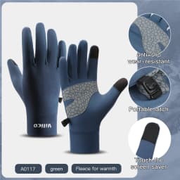 Outdoor Autumn And Winter Children'S Sports Running Cycling Touch Screen Warm Gloves With Plush Insulation For Cold Cycling