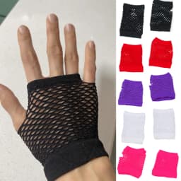 Women Sexy Gloves Mesh Net Fishnet Gloves Hollow Fingerless Gloves Night Club Lolita Style Punk Mittens