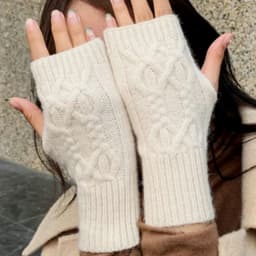 Women Stylish Hand Warmer Winter Gloves Arm Crochet Knitting Mitten Warm Fingerless Glove Twist Pattern Half Finger Gloves