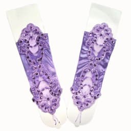 Sexy Women Satin Sequin Seam Pearl Lace Hook Finger Glove Female Retro Bride Hollowing Out Wedding Dress Fingerless Mitten B96