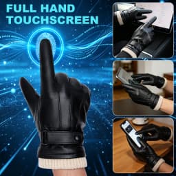 New Men's Genuine Sheepskin Gloves Full Finger Touch Screen Gloves Winter Warm Fashion Business Multiple Size Options