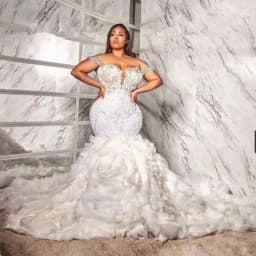 South Africa Luxury Mermaid Wedding Dress with Ruffle 2023 Lace Appliques Crystals Beadings Plus Size Bridal Gowns Custom Made
