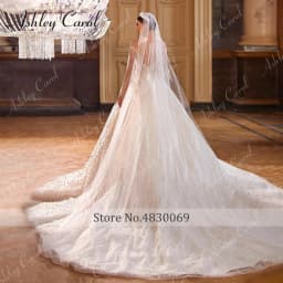 Ashley Carol Luxury Wedding Dresses For Women Real Photos Long Sleeve Princess Sparkling Beaded Bridal Dress Vestidos De Novia