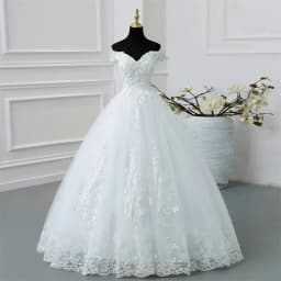 Y&M Novias Off Shoulder Plus Size Vestido De Noiva 2026 New Wedding Dress Train or Floor Customized Large Bridal Tulle Mariage