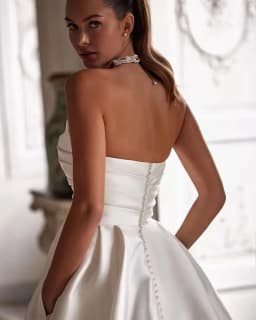 Simple A Line Wedding Gown For Women Sweetheart Pleats Customized Wedding Dress Long Reception Party Bride Dress Customized