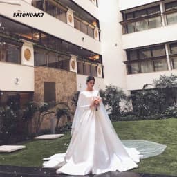 Customized Simple Vintage White Ivory Satin Wedding Dress for Women Long Sleeve A-Line Bridal Gown Vestidos De Novia Robe Mariée