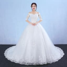 Half Sleeve Wedding Dress Belt Butterfly Embroidery Lace Boat Neck Princess Ball Gown Wedding Gowns Vestidos De Novia Customized