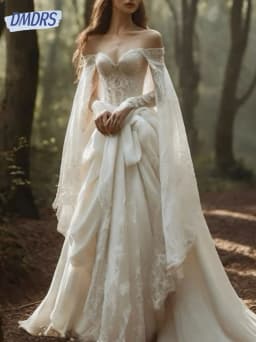 Fantasy Lace A Line Wedding Dress Romantic Lace Up Back Sweetheart Neck Bridal Gown Customized Glamorous Long Chic Women Wear
