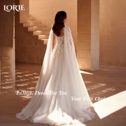 LORIE Elegant Lace Wedding Dresses Appliques Strapless A-Line Shawl Luxury Cloak Sweetheart Bridal Gown Customized Bride Dresses