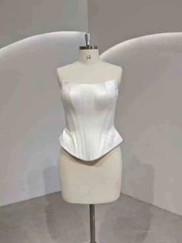 Custom Made Wedding Dresses Corset Women's Shapewear Satin Bodice With Lace Up Back
