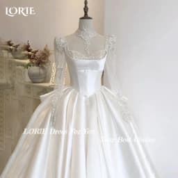 LORIE Vintage Wedding Dress A-Line Long Sleeve Ball Princess High Collar Bridal Gown V Corset Ball Bride Gown Customized2026