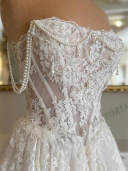 VIKTORIA Princess Pearls Wedding Dresses For Woman Bridal A-LINE Off the Shoulder Lace Appliques Vestidos De Novia Custom Made