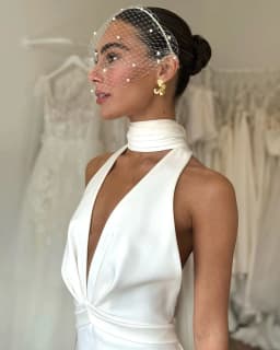 Msikoods Civil Wedding Dress Women Halter Backless Sexy Bridal Dress Mermaid Wedding Party Dress Women Bridal Gown Customized