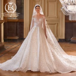 ETHEL ROLYN Luxury Wedding Dress For Women Real Photos Long Sleeve Full Sparkling Crystal Beaded Wedding Gown Vestidos De Novia